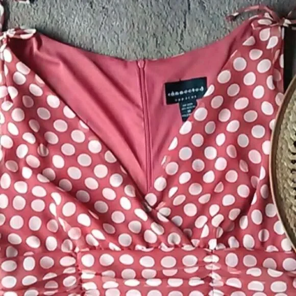 🎆Host Pick🎆🎉🎊Connected ORANGE Polka Dot Dress - Picture 3 of 8